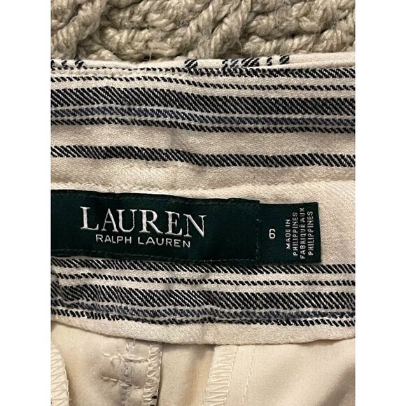 Lauren Ralph Lauren Striped‎ Linen & Viscose Blend Pants Women's Size 6 - Picture 2 of 13